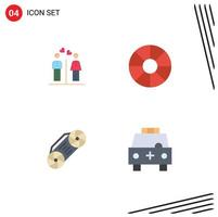 voorraad vector icoon pak van 4 lijn tekens en symbolen voor mannen muziek- jongen reizen ambulance bewerkbare vector ontwerp elementen