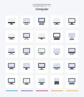 creatief computer 25 vlak icoon pak zo net zo . laag 1. laptop. pc. apparaat vector