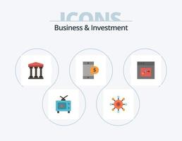 bedrijf en investering vlak icoon pak 5 icoon ontwerp. communicatie. dollar. financieel. geld. mobiel vector