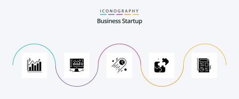 bedrijf opstarten glyph 5 icoon pak inclusief stukken . ruimte. diagram . statistieken . tabel vector