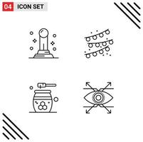 reeks van 4 modern ui pictogrammen symbolen tekens voor bedrijf honing Gorzen schoonheid bedrijf bewerkbare vector ontwerp elementen