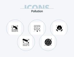 verontreiniging glyph icoon pak 5 icoon ontwerp. masker. co. pijp. vervuiling. gas- vector