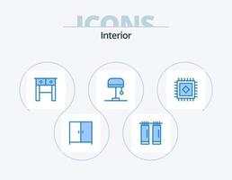 interieur blauw icoon pak 5 icoon ontwerp. . tafel. . tapijt vector