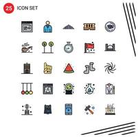 voorraad vector icoon pak van 25 lijn tekens en symbolen voor pet geheugen gebruiker hardware berg bewerkbare vector ontwerp elementen