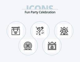partij lijn icoon pak 5 icoon ontwerp. viering. feest. viering. viering. bar vector