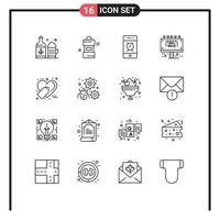 reeks van 16 modern ui pictogrammen symbolen tekens voor favoriete uitverkoop bord alarm uitverkoop info bewerkbare vector ontwerp elementen