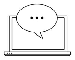 computerscherm techonology pictogram cartoon in zwart-wit vector