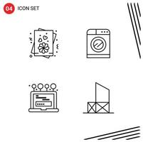 4 creatief pictogrammen modern tekens en symbolen van kaart Log in machine het wassen Baywatch bewerkbare vector ontwerp elementen