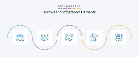 pijl blauw 5 icoon pak inclusief . bronnen. pijl. recyclen. naar beneden vector