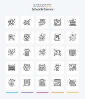 creatief school- en wetenschap 25 schets icoon pak zo net zo gebouw. Onderzoek. chemisch. online. beker vector