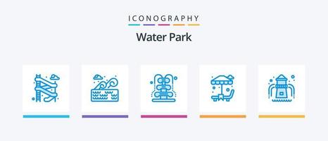 water park blauw 5 icoon pak inclusief . park. park. water schuiven. park. creatief pictogrammen ontwerp vector