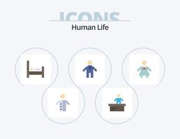 menselijk vlak icoon pak 5 icoon ontwerp. vrouw. boog binden. arbeider. mensen. slaap vector