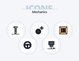 mechanica lijn gevulde icoon pak 5 icoon ontwerp. . fan. . instelling vector