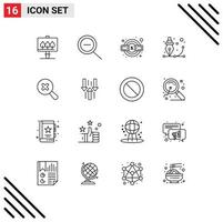 schets pak van 16 universeel symbolen van pijl zoeken onderhoud wettelijk in pen bewerkbare vector ontwerp elementen