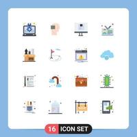 voorraad vector icoon pak van 16 lijn tekens en symbolen voor ID kaart kaart kaart bedrijf bedrijf online bewerkbare pak van creatief vector ontwerp elementen