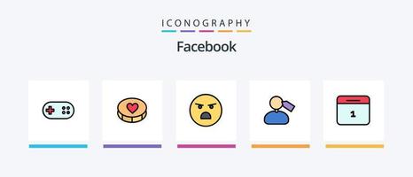 facebook lijn gevulde 5 icoon pak inclusief hart. plus. chatten. verband. hulp. creatief pictogrammen ontwerp vector