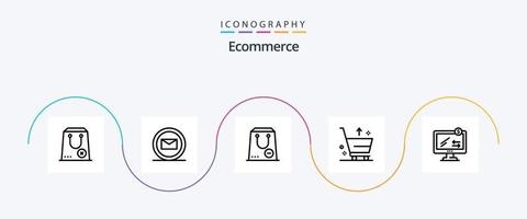 ecommerce lijn 5 icoon pak inclusief online. e. handel. handel. aankoop vector