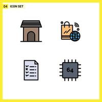 pictogram reeks van 4 gemakkelijk gevulde lijn vlak kleuren van appartement Wifi huis internet het dossier bewerkbare vector ontwerp elementen