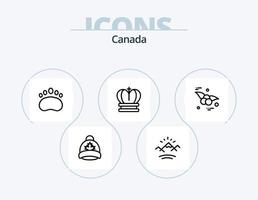 Canada lijn icoon pak 5 icoon ontwerp. blad. fruit. vlag. voedsel. Canada vector