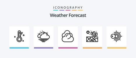 weer lijn 5 icoon pak inclusief . het weer. nat. druppels. creatief pictogrammen ontwerp vector