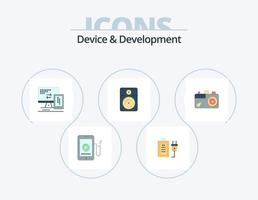 apparaat en ontwikkeling vlak icoon pak 5 icoon ontwerp. onderwijs. onderwijs. computer. muziek. spreker vector
