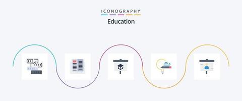 onderwijs vlak 5 icoon pak inclusief aan het leren. onderwijs. aan het leren. presentatie vector