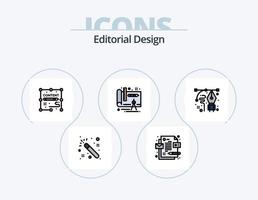 redactioneel ontwerp lijn gevulde icoon pak 5 icoon ontwerp. schetsen. ontwerp. documenten. lamp. ontwerp vector