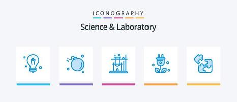 wetenschap blauw 5 icoon pak inclusief wetenschap. puzzel. Leuk vinden. wetenschap. boom. creatief pictogrammen ontwerp vector