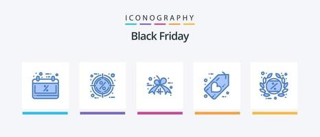zwart vrijdag blauw 5 icoon pak inclusief label. hart. doelwit. vrijdag. zwart. creatief pictogrammen ontwerp vector