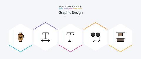 ontwerp 25 gevulde lijn icoon pak inclusief . citaten. vector