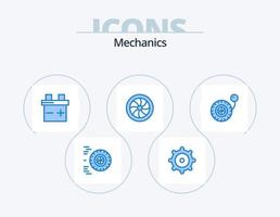 mechanica blauw icoon pak 5 icoon ontwerp. . mechanica. . pomp vector