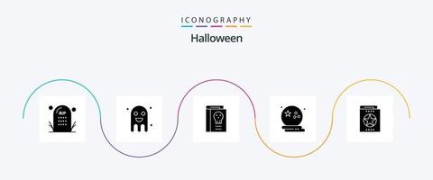 halloween glyph 5 icoon pak inclusief maan. knuppel. geest. legende. fantasie vector