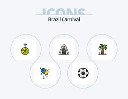 Brazilië carnaval lijn gevulde icoon pak 5 icoon ontwerp. zoet. lolly. boom. snoep. carnaval vector