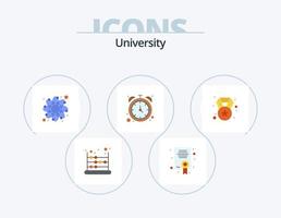 Universiteit vlak icoon pak 5 icoon ontwerp. medaille. deadline. onderwijs. tijd. hou op vector