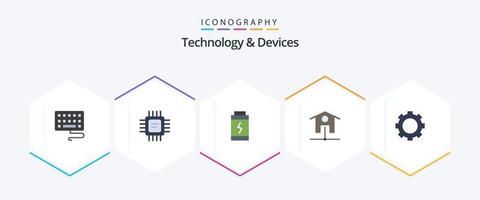 apparaten 25 vlak icoon pak inclusief . technologie. stroom. set. apparaten vector