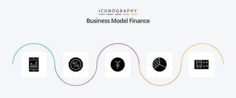 financiën glyph 5 icoon pak inclusief . yen. vervoer. spoorweg vector