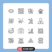 16 gebruiker koppel schets pak van modern tekens en symbolen van munt lijst hepatitis onderwijs controleren bewerkbare vector ontwerp elementen