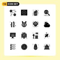 voorraad vector icoon pak van 16 lijn tekens en symbolen voor zoeken vind producten toetje kop bewerkbare vector ontwerp elementen