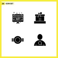 pictogram reeks van 4 gemakkelijk solide glyphs van zwart vrijdag rang toezicht houden op doos leger bewerkbare vector ontwerp elementen