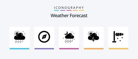 weer glyph 5 icoon pak inclusief . wind. het weer. richting. zon. creatief pictogrammen ontwerp vector