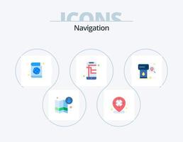 navigatie vlak icoon pak 5 icoon ontwerp. zoeken. plaats. paspoort boek. gas. telefoon vector