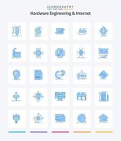 creatief hardware bouwkunde en internet 25 blauw icoon pak zo net zo gen. Geavanceerd. netwerk. engineering. stroomkring vector