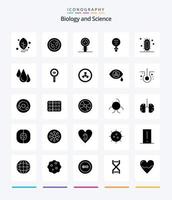 creatief biologie 25 glyph solide zwart icoon pak zo net zo laboratorium. chemie. microbe. biologie. laboratorium vector