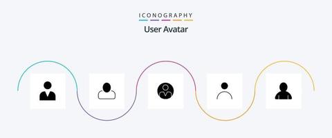 gebruiker glyph 5 icoon pak inclusief . avatar. vector