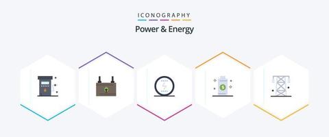 macht en energie 25 vlak icoon pak inclusief energie. accu. elektriciteit. sociaal. macht vector