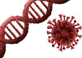 coronavirusdeeltjes en dna-moleculen achtergrond vector