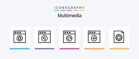 multimedia lijn 5 icoon pak inclusief . afbeelding. geselecteerd. compleet. creatief pictogrammen ontwerp vector