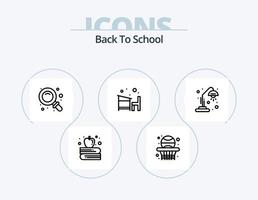terug naar school- lijn icoon pak 5 icoon ontwerp. school. alarm. Onderzoek. school. onderwijs vector