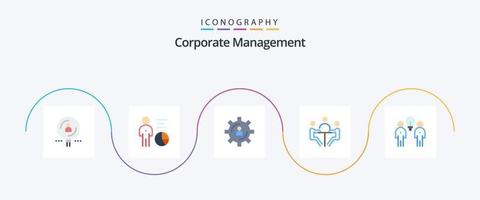 zakelijke beheer vlak 5 icoon pak inclusief conferentie. bedrijf. beheer. productiviteit. persoon vector