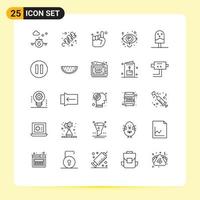 universeel icoon symbolen groep van 25 modern lijnen van en afzet hand- markt bedrijf bewerkbare vector ontwerp elementen